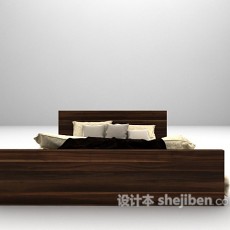 木质床具3d模型下载