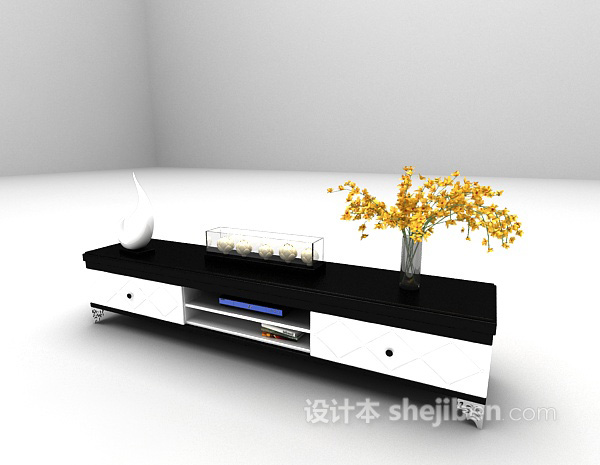 设计本欧式电视柜3d模型下载
