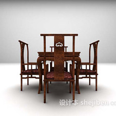 中式桌椅组合大全3d模型下载