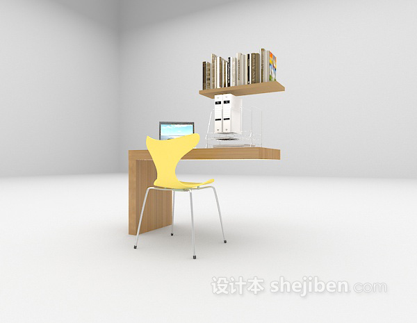 免费简洁书桌3d模型下载