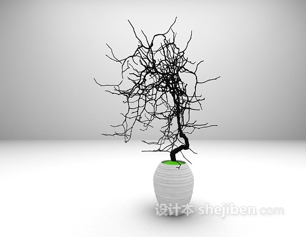 设计本装饰树枝3d模型下载
