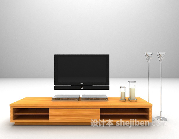 木质电视柜max3d模型下载