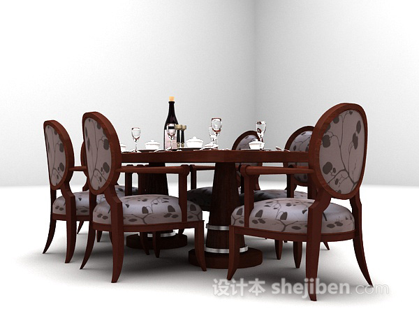 设计本木质餐桌大全3d模型下载