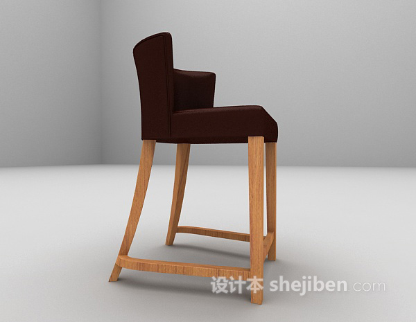 设计本皮质吧台椅3d模型下载