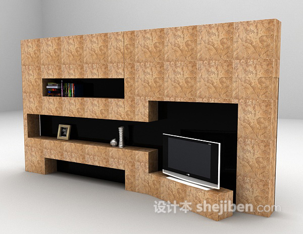 设计本现代风格电视墙大全3d模型下载