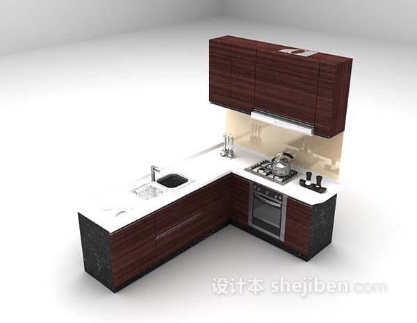 现代风格厨房用具大全3d模型下载