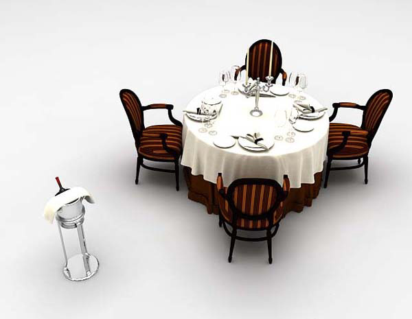 欧式木质餐桌3d模型下载推荐