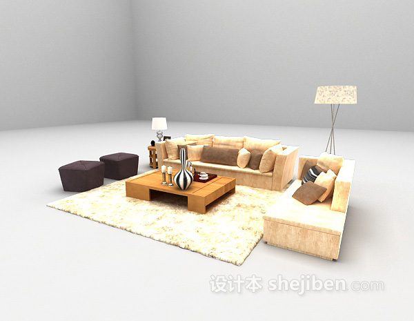 设计本现代组合沙发欣赏3d模型下载
