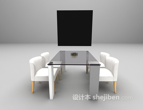 设计本木质桌椅3d模型下载