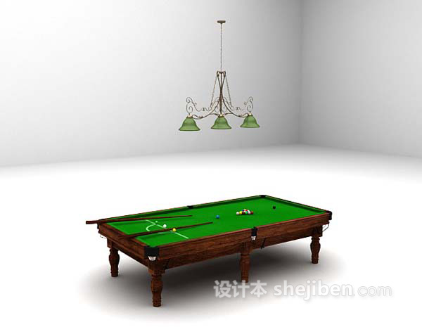 设计本台球桌吊灯组合3d模型下载