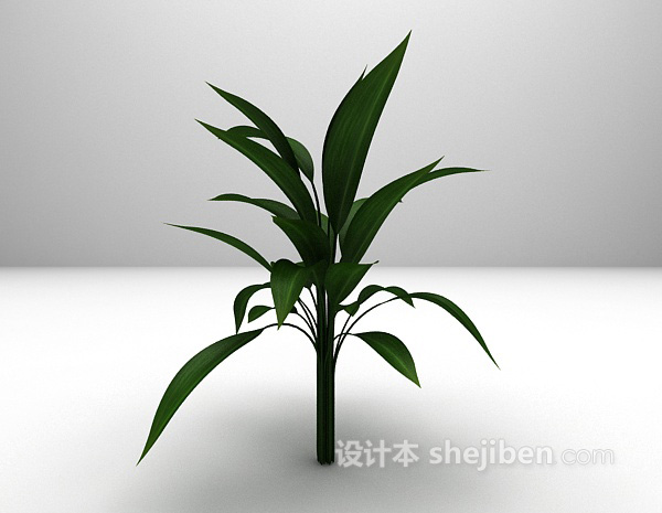 设计本绿色盆栽3d模型下载