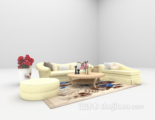 欧式风格沙发组合大全3d模型下载