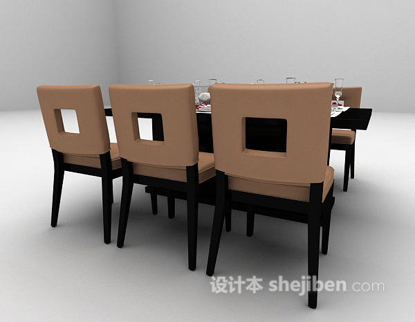 免费现代留人餐桌3d模型下载
