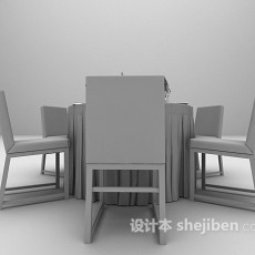 宴会圆形餐桌3d模型下载