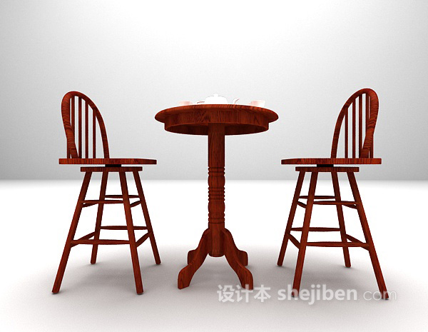 中式木质桌椅模型大全