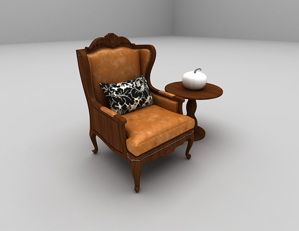 欧式风格棕色皮质沙发大全3d模型下载