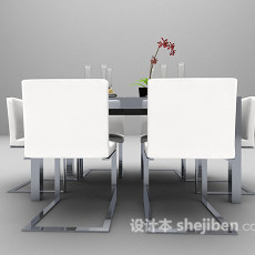 现代桌椅3d模型下载