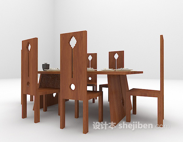 免费木质餐桌大全3d模型下载