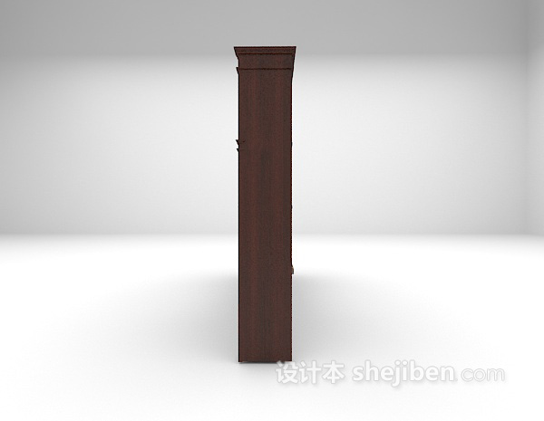 设计本棕色书柜3d模型下载