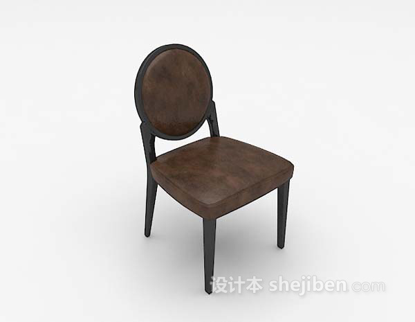 欧式风格黑色家居椅免费3d模型下载