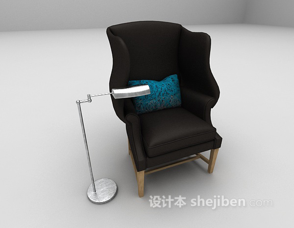 欧式风格灰色沙发3d模型下载