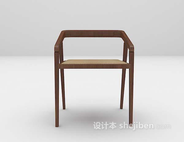 设计本木质棕色椅子3d模型下载