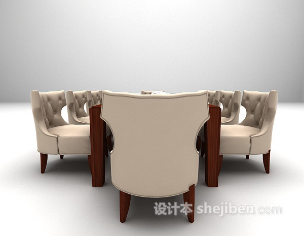 设计本木质餐桌欣赏3d模型下载