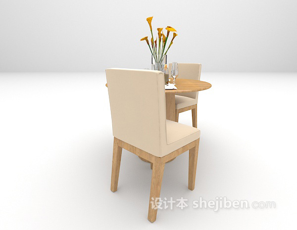 设计本休闲桌椅组合3d模型下载