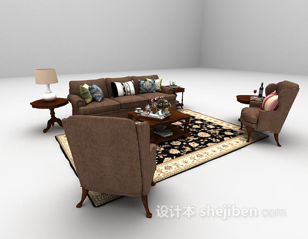 欧式组合沙发3d模型