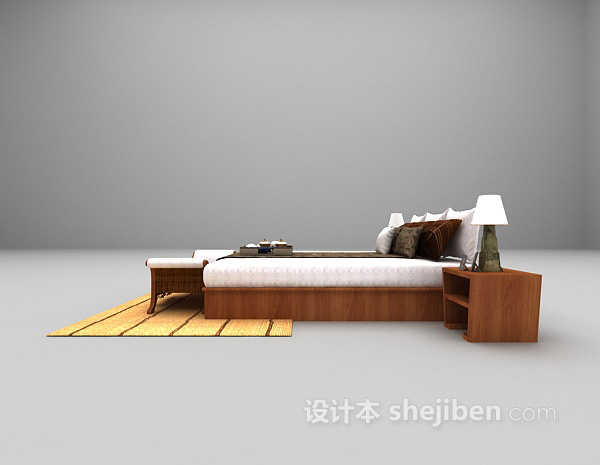 设计本现代木质床大全3d模型下载