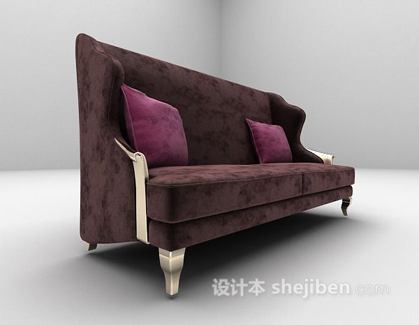 现代风格布艺双人沙发3d模型下载