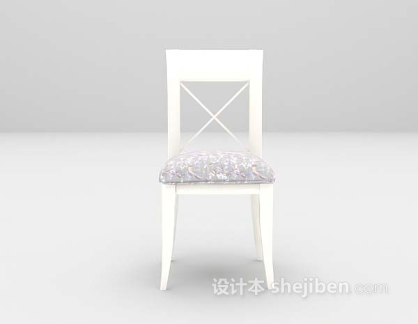 设计本白色椅子3d模型下载