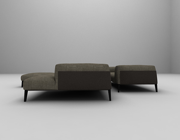 设计本现代布艺沙发组合3d模型下载