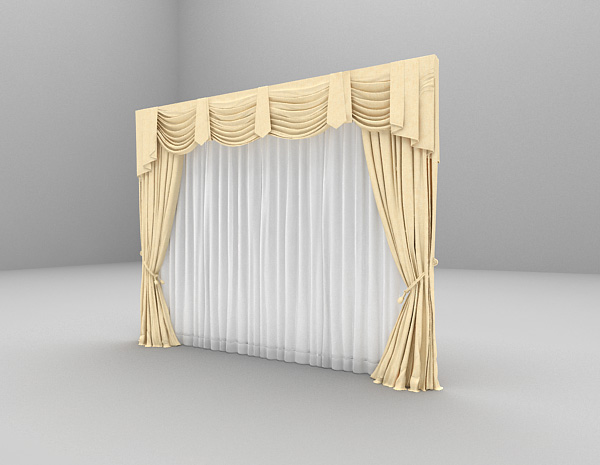 免费欧式风格窗帘3d模型下载
