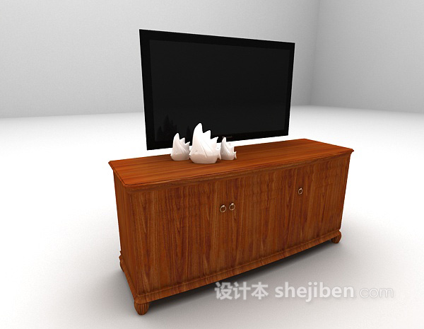 免费棕色电视柜max3d模型下载