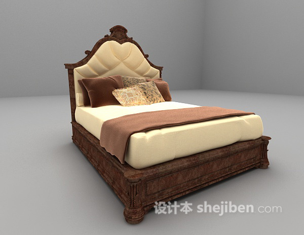 欧式风格欧式古典床具3d模型下载