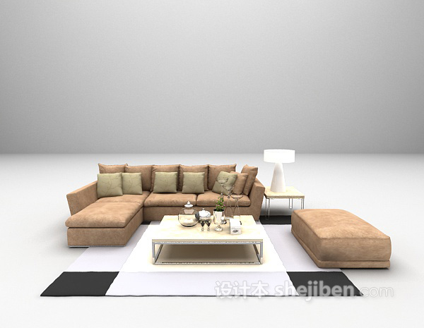 现代组合沙发3d模型欣赏