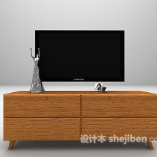 木质电视柜欣赏3d模型下载