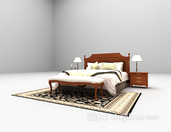 免费现代床免费3d模型下载