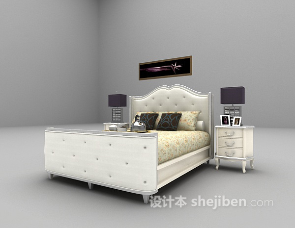 免费欧式床免费3d模型下载