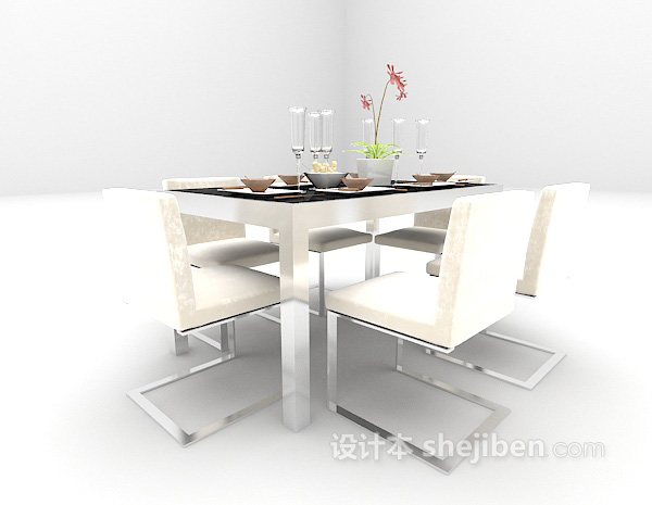 现代风格现代餐桌免费3d模型下载