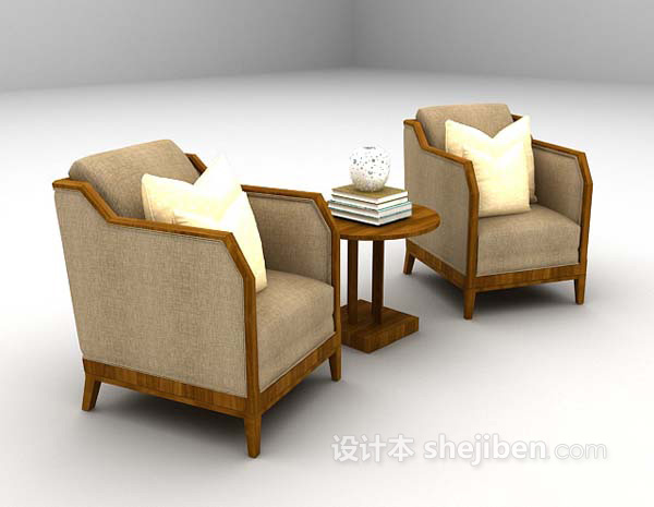 设计本现代桌椅组合max3d模型下载
