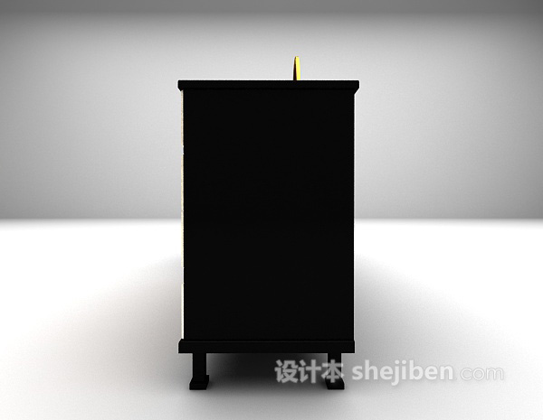 设计本黑色木质书桌3d模型下载
