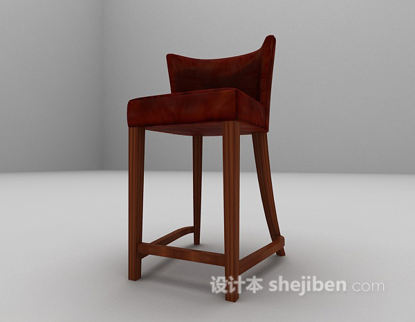 免费皮质高脚椅3d模型下载