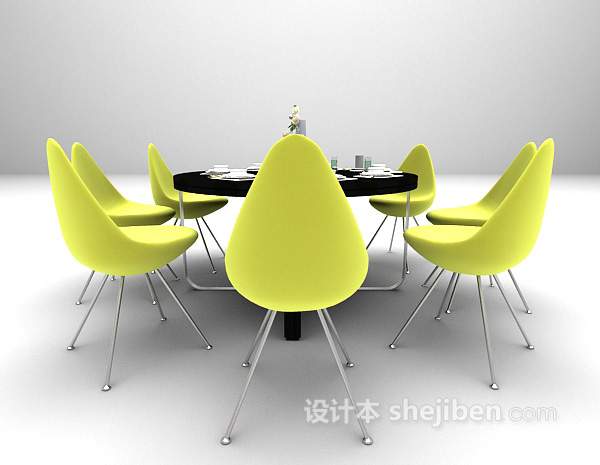 设计本现代个性桌椅3d模型下载