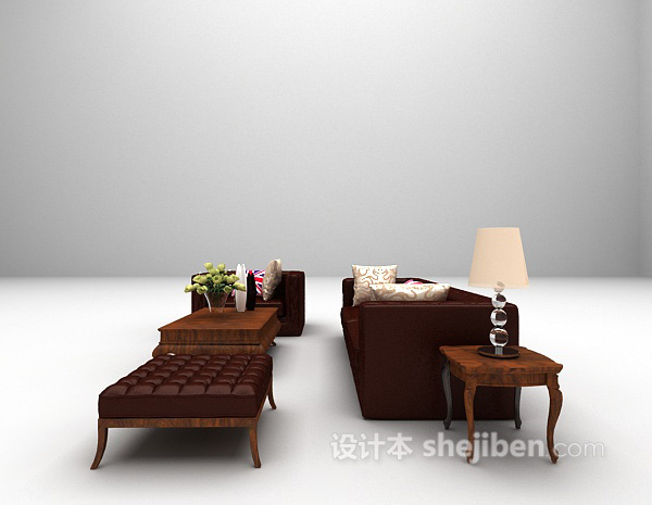 设计本皮质沙发欣赏3d模型下载