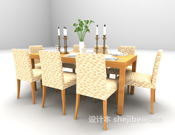 免费灰色木质桌椅3d模型下载