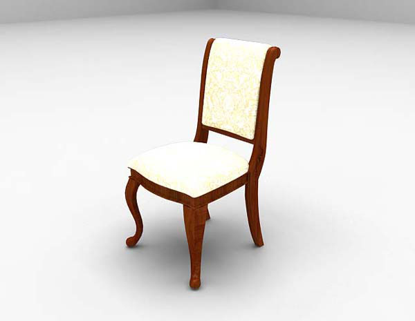 免费欧式棕色家居椅3d模型下载