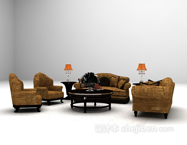 免费灰色组合沙发大全3d模型下载