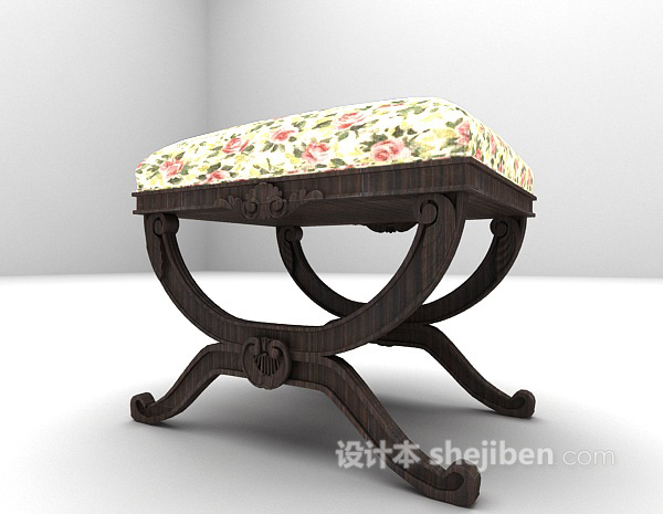 免费欧式矮凳沙发3d模型下载